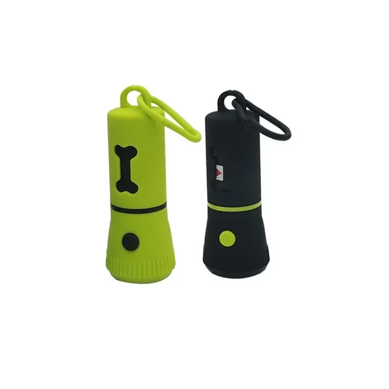 جديد مريح العملي الحيوانات الأليفة النفايات حقيبة موزع LED الكلب أنبوب حقيبة حامل مع ضوء البلاستيك الناقل حالة كلب النفايات أنبوب أكياس #6