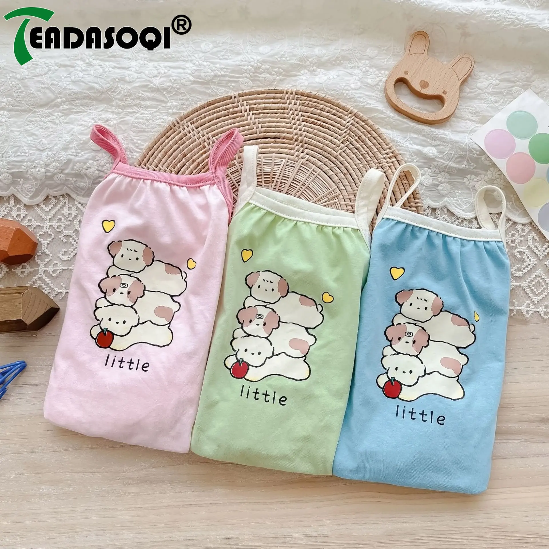 

2023 Summer New In 95% Cotton Overalls Kid Clothes Toddler Bodysuits 0-24M Newborn Baby Girls Sling Cartoon Dog One-piece Infant