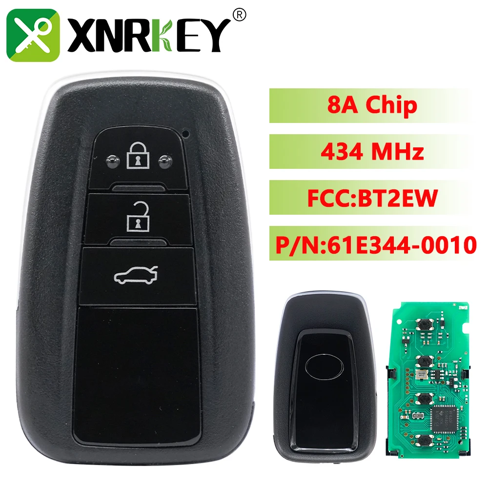 

Car Remote Control Key For Toyota Corolla 2020 2021 P/N 61E344-0010 FCCID BT2EW 8A Chip 433MHz Promixity Smart Card