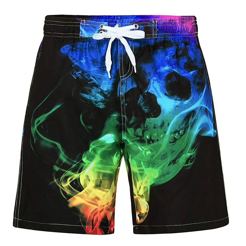 Colorful Smog Graffiti Starry Sky Shorts Pants Men 3D Printed y2k Board Shorts Summer Hawaiian Swimsuit Cool Surfing Swim Trunks