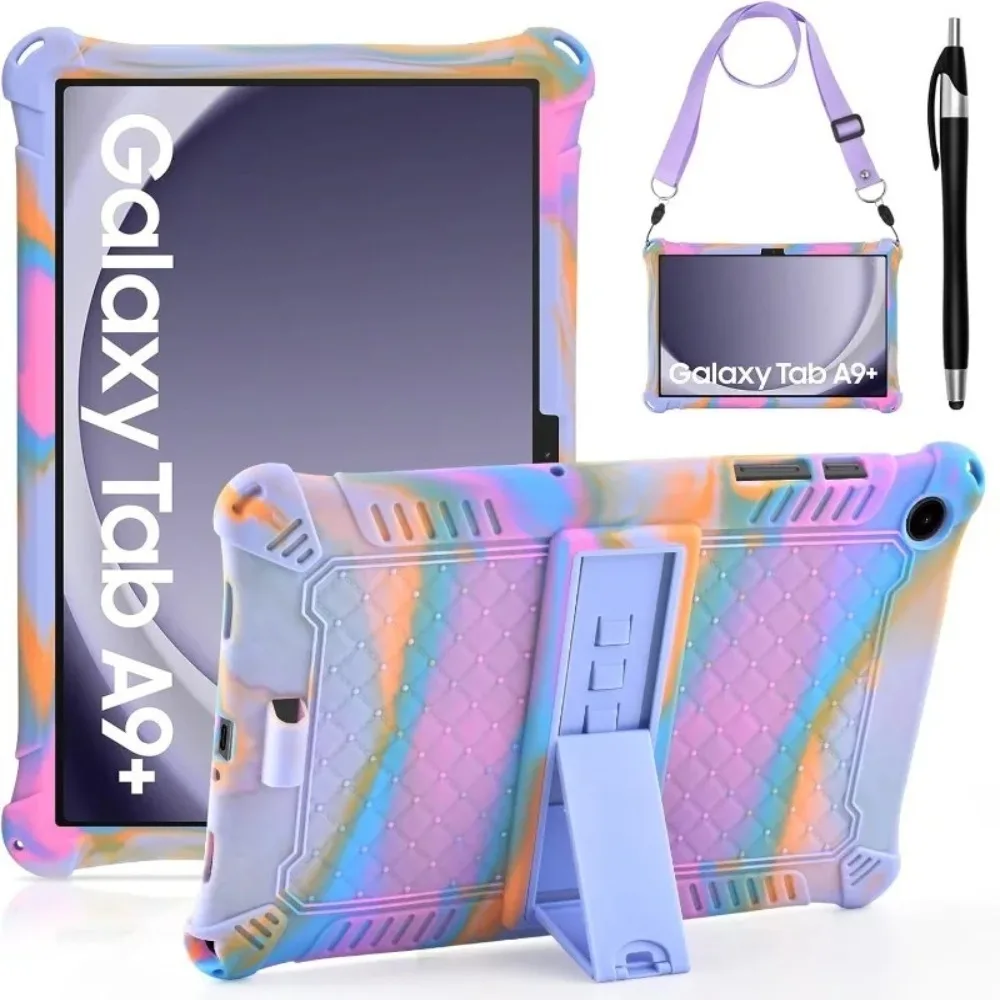

New Shoulder Strap Silicon Cover Case Soft 11inch Tablet Case Shockproof Protective Shell for Galaxy Tab A9+11"