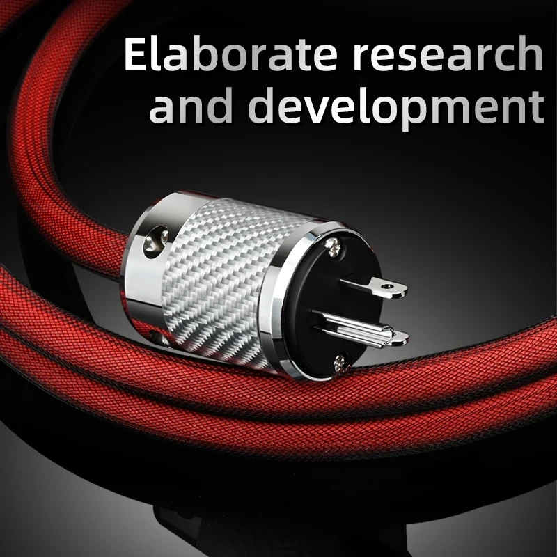 Hifi Pure Silver Power Cable High Quality EU US AU Power Cord With Carbon Fiber Plug For Hifi System