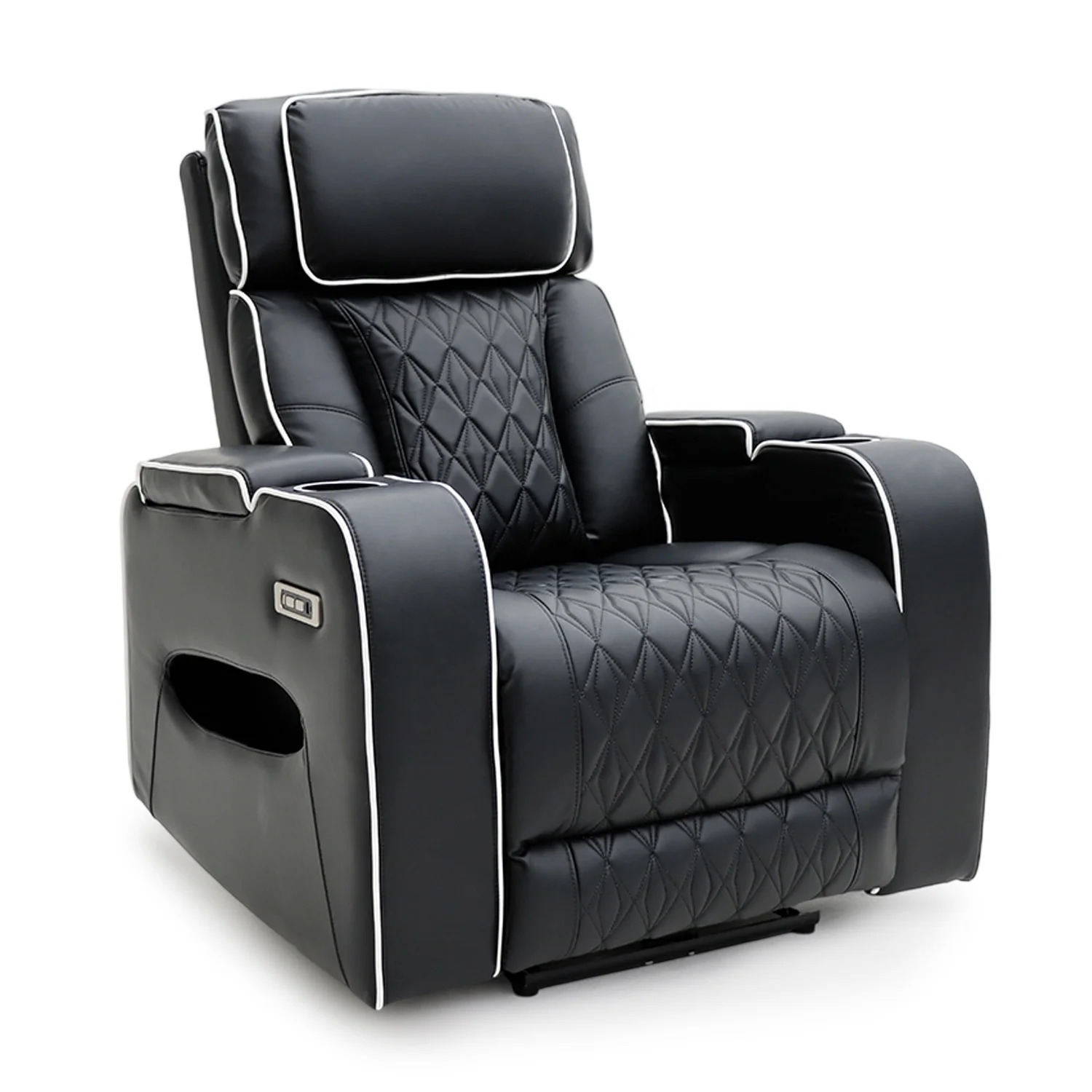 

Sofa furniture Modern leather electric beauty salon recliner with cup holder and living room armrests