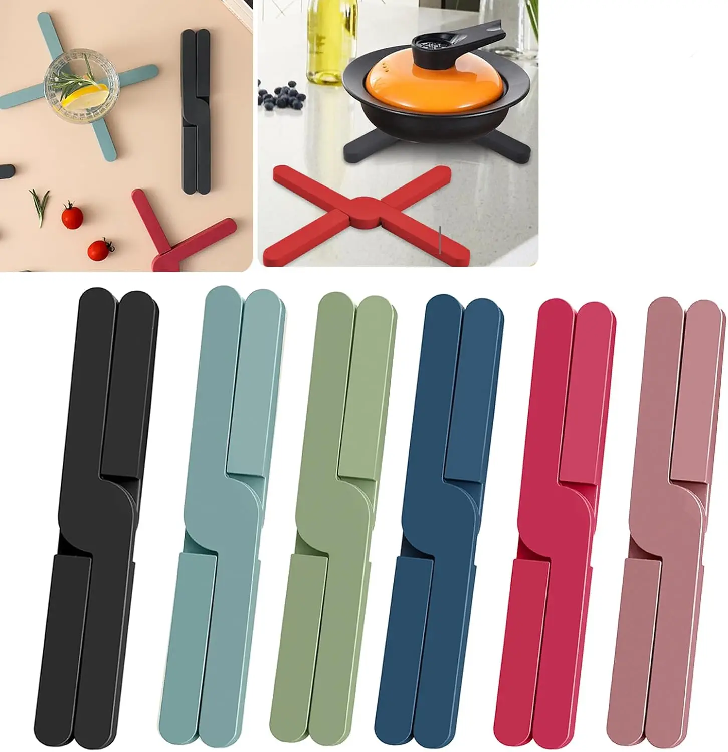 Fregaldas para platos calientes Fregaldas plegables de silicona resistentes al calor para ollas calientes y sartenes para encimeras de cocina