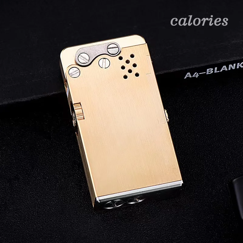 Handmade Brass Mechanical Automatic Ignition Kerosene Lighter Titanium Alloy Material Lighter Smoking Accesoires Gadgets For Men