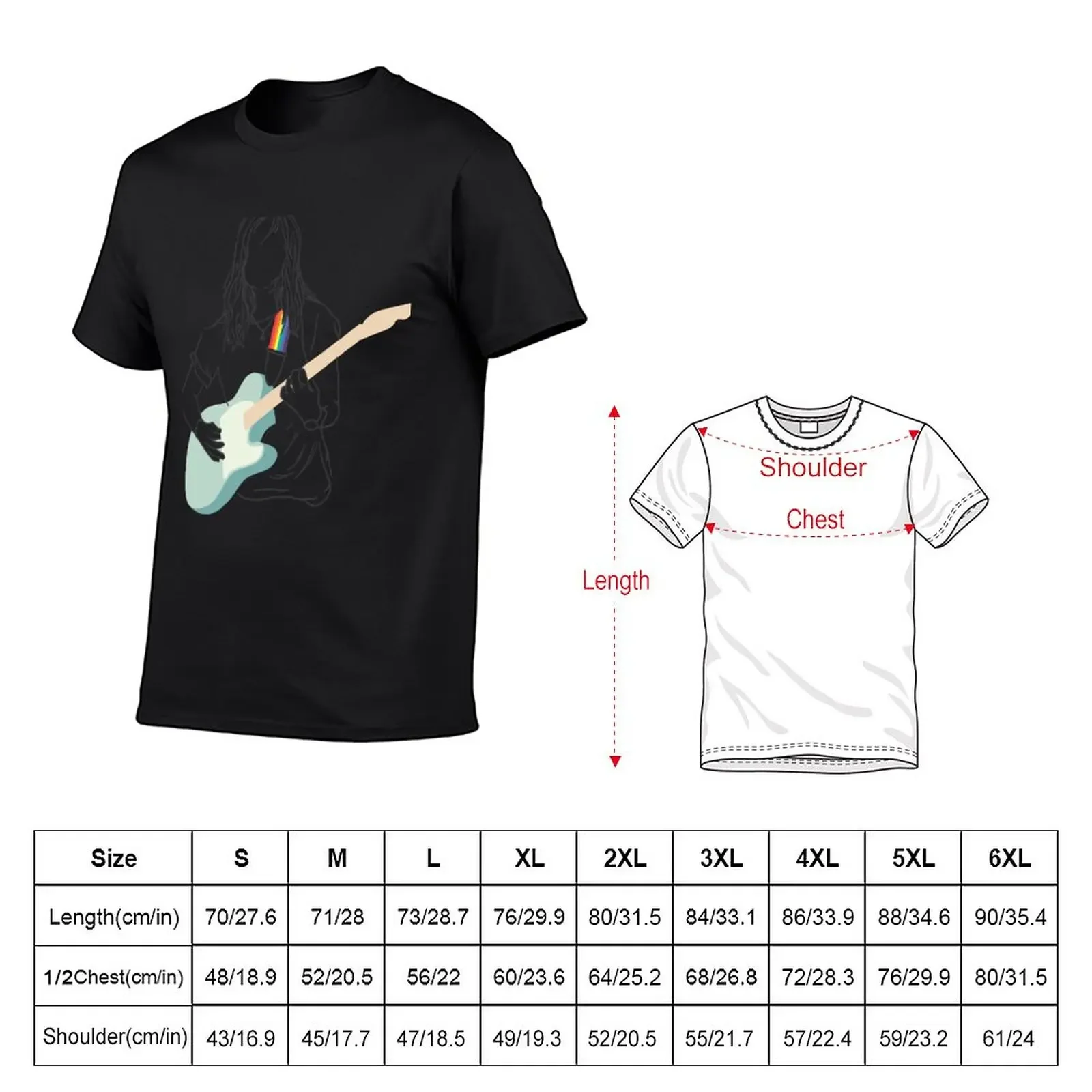 Julien Baker Dessin Trait Guitare Couleur T-Shirt anime tees for a boy heavyweight t shirts for men