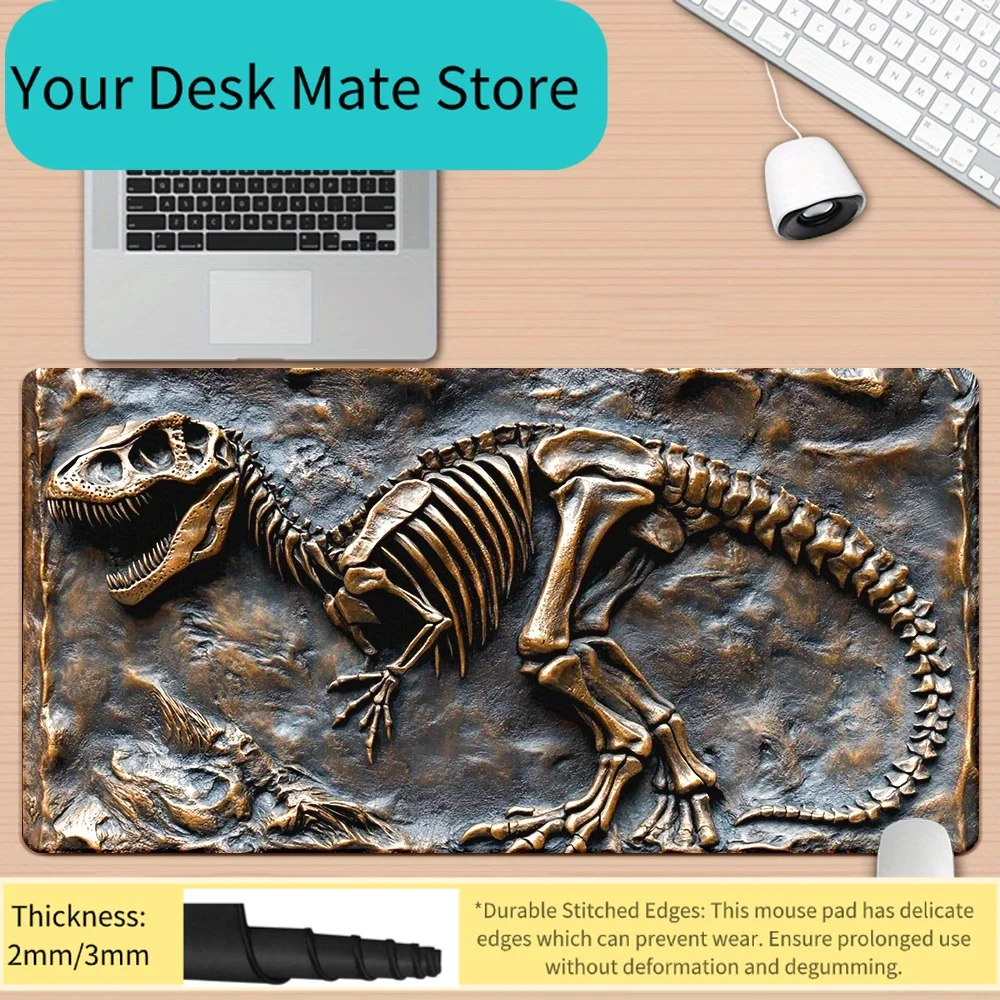 Dinosaur Fossil Design Large Mouse Pad Desk Mat Gaming Mats Rubber Anti-Slip Durable PC Accessories Keyboard Extended Mouse Pads