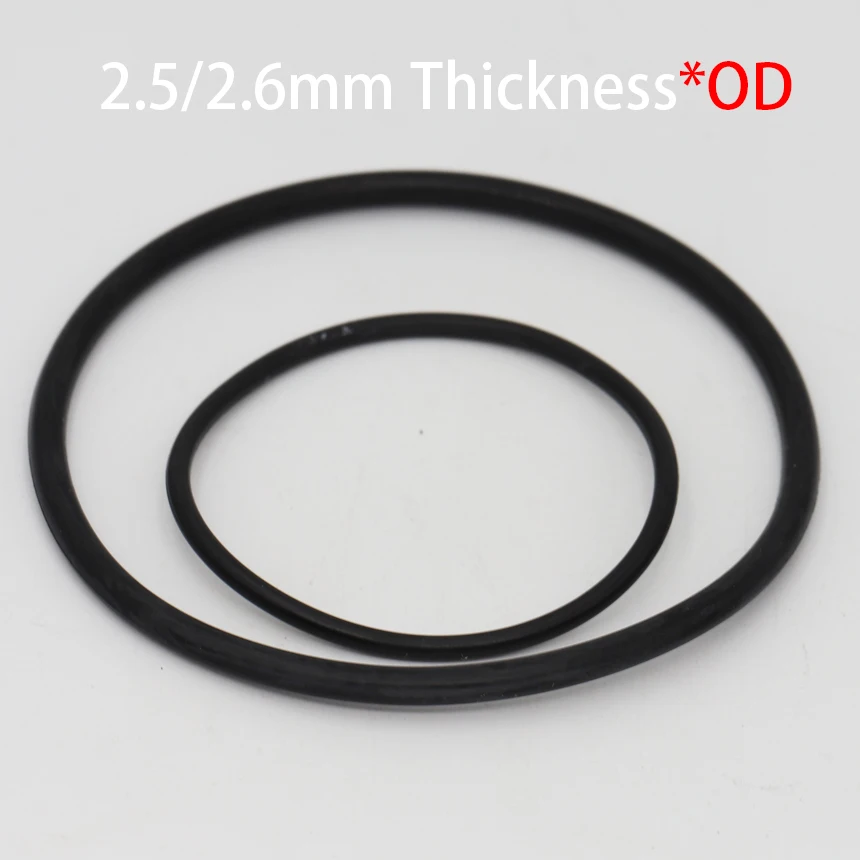 26/27/28/29/30/31/32/33/34/35/36/37/38/39/40/71/73mm OD 2.5mm Thickness Black NBR Oring Rubber Washer Oil Seal Gasket O Ring