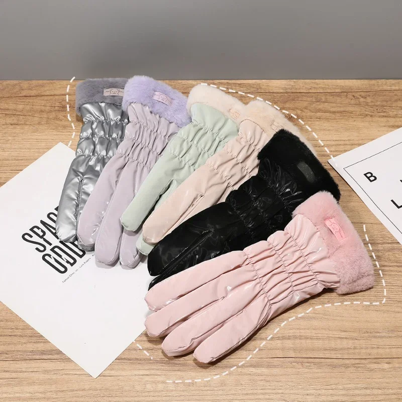 女性の冬の屋外手袋フリース肥厚暖かいサイクリング登山スキー防風性と耐寒性豪華な綿の手袋
