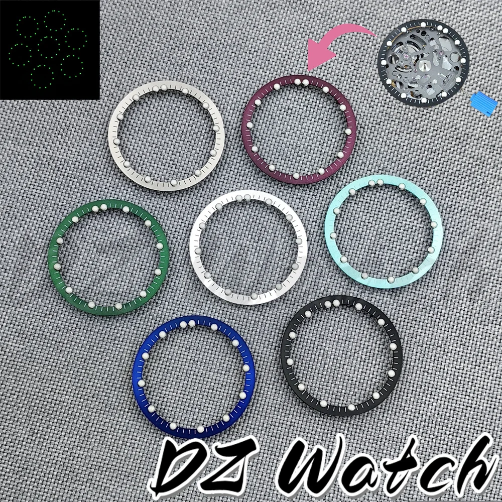 DZ 29mm*24.5mm Watch Dial Circle Plate for NH70 NH72 Skeleton Movement Hollow Dial RIng C3 Luminous Watch Accessories