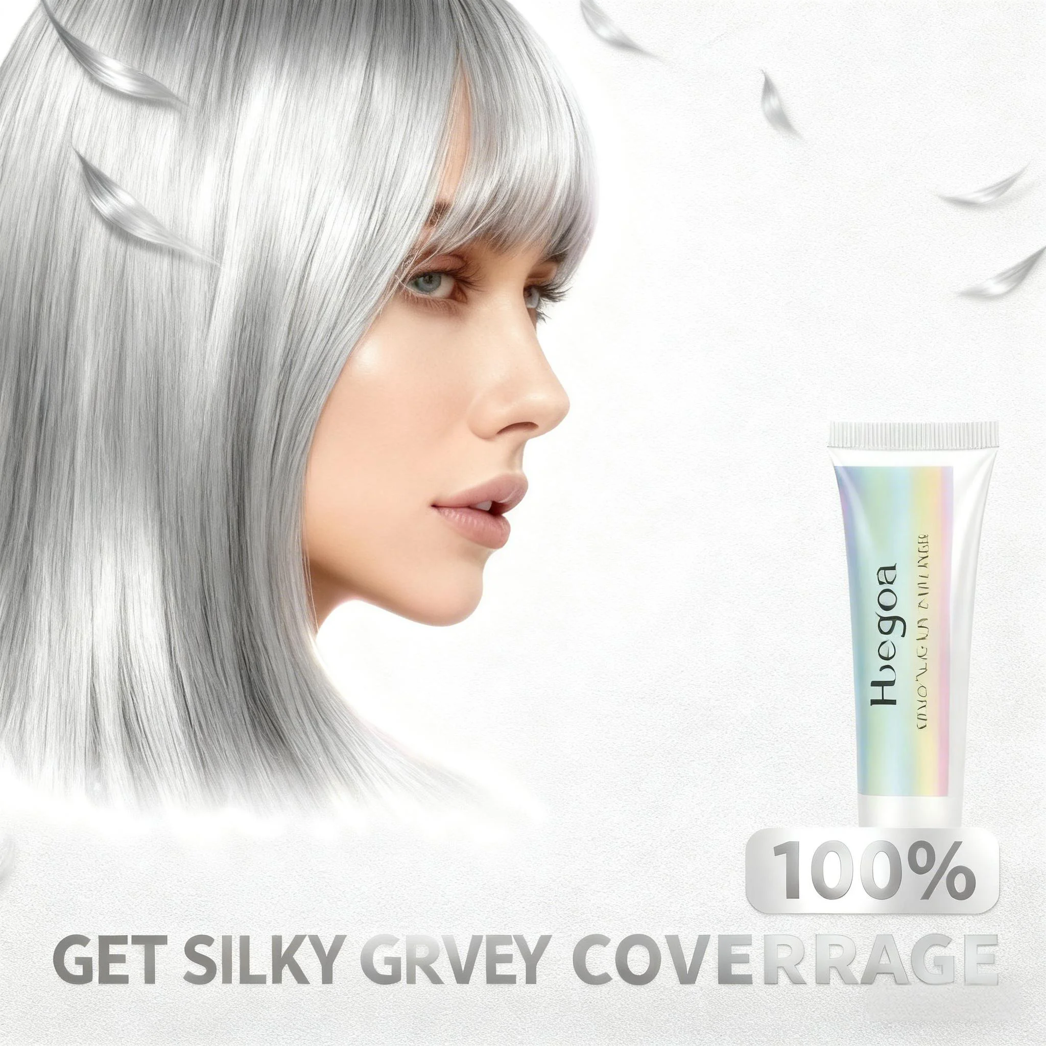 

Sliver Grey Hair Dye Cream DIY Styling No Damage Quick Coloring Long-Lasting Professional Hairs Dyeing Cream Smoky Punk Style