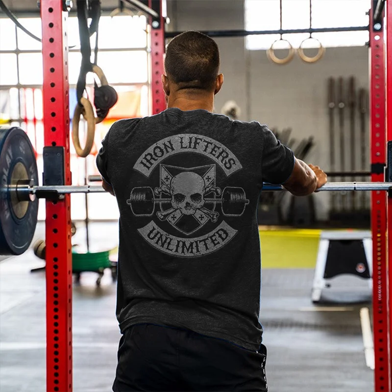 

Men's letter printed fitness and leisure sports T-shirt