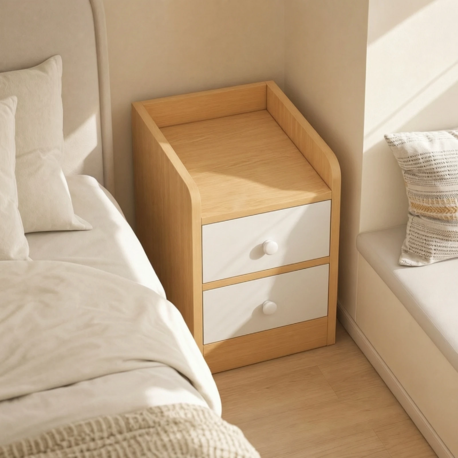 Narrow Bedside Cabinet Space-Saving Bedside Storage Cabinet with Open Top Compact Vertical Nightstand Sturdy Furniture Tall