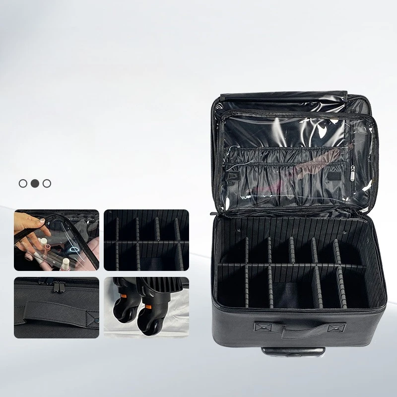 2026 New Brand Makeup Box with Wheels Artist Beauty Cosmetic Cases Make Up Bag Tattoo Nail Multilayer Toolbox Storage Organizer