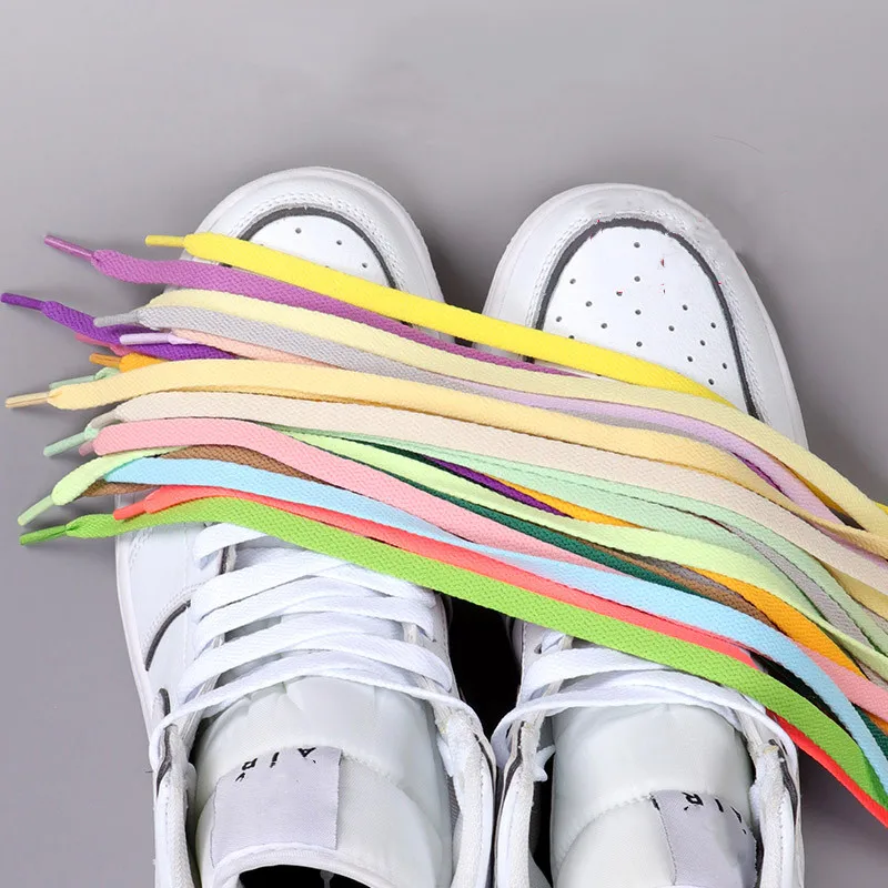 Flat Shoelaces Air Force Sneakers Shoelace One Canvas Shoes Basketball Shoes Laces Black White Color AF1 Shoes Accessories