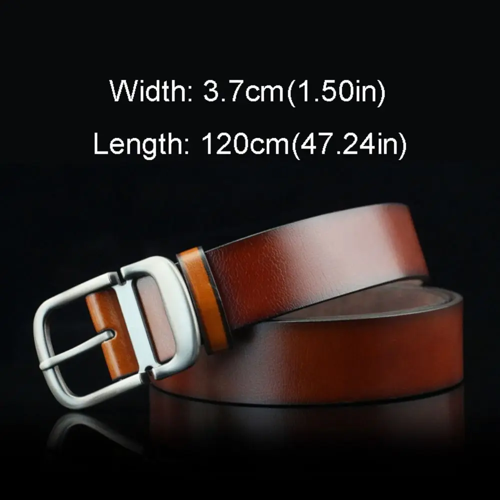 Sabuk kulit desain mewah Retro, ikat pinggang gesper Pin serbaguna kasual bisnis