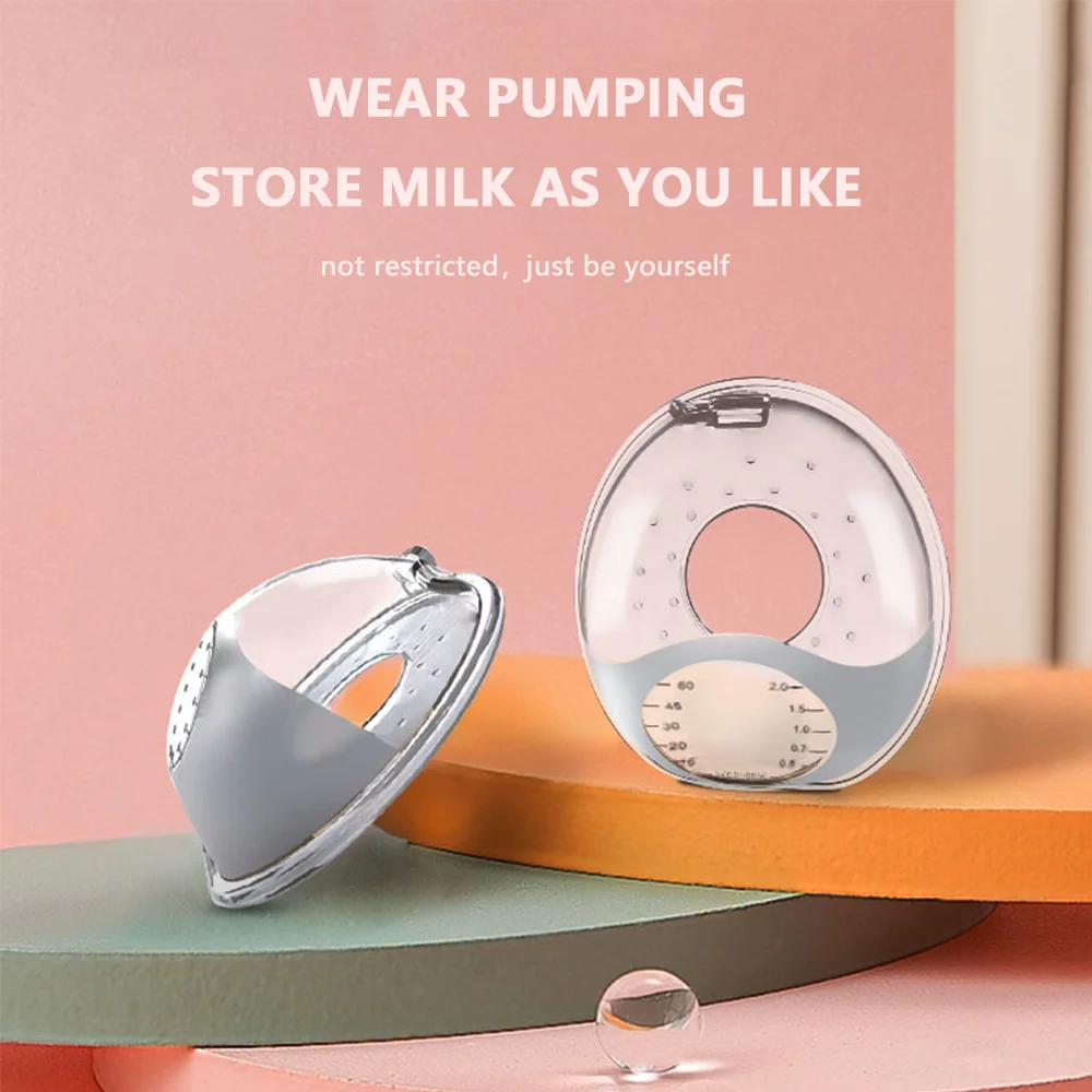 2PCS Silicone Breast Milk Collector With Bracket And Scale, Soft Breast Shell, Reusable Nursing Pad Nursing Cup, Portable Travel