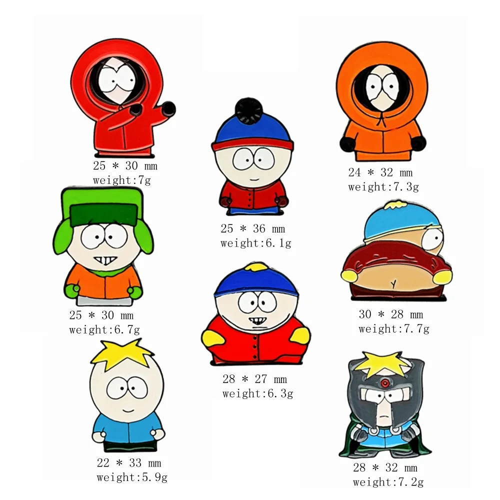 Broche de Dessin Animé South Park, 9 Styles de Films, Insigne en Alliage, Décoration, Cadeau pour Ami, StanKyle Kenny Cartman Butters