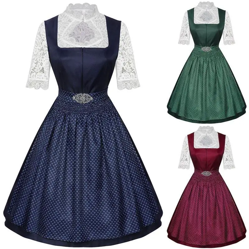 

New 2025 Women's Mh Beer Festival Bavarian Dr Two-Piece Set Beer Skirt Traditional German Costume Ethnic Women's Clothing