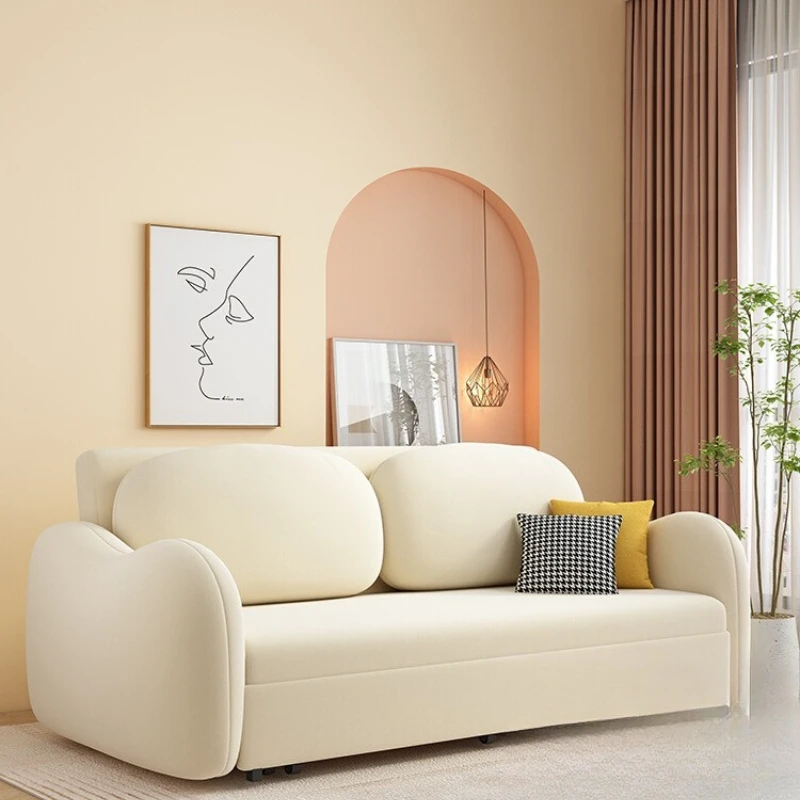 

Кремовый ветровой диван-кровать для гостиной, маленькой квартиры, складной односпальный, двухместный, для сидения и лежания, двойного назначения, для хранения, матовый флис