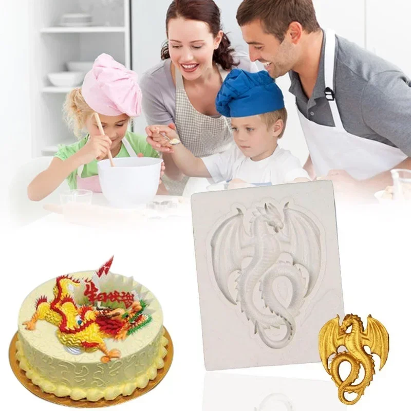 3D Dragon Silicone Resin Molds Pastry Fondant Mould Wedding Cake Decoration Tools Kitchen Baking Accessories Cake Accessories