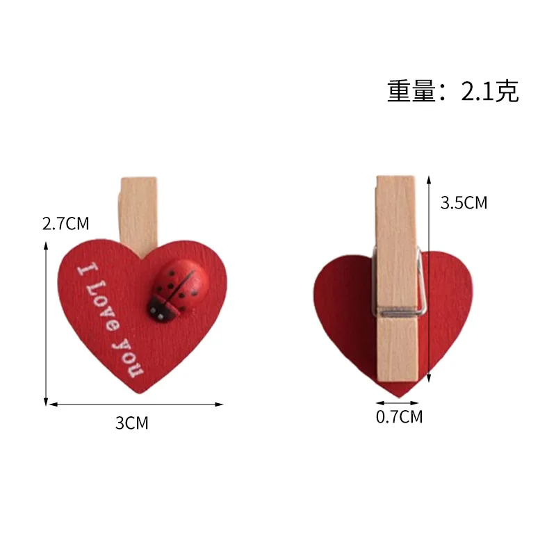 10pcs 발렌타인 선물: 수제 나무 하트 카드 홀더