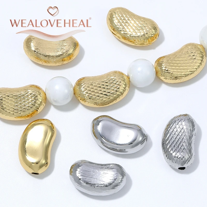 schmuckherstellung zubehör, perlen für schmuckherstellung, 20x12,2mm Hohle Erdnuss-Abstandshalterperlen, 18K vergoldeter Messing-Nierenperlen-Abstandshalter für Armbänder, Halsketten, DIY-Schmuckherstellungszubehör – Detail 16