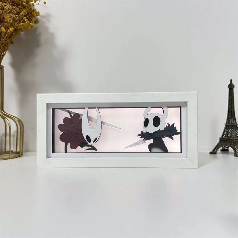 Hollow Knight Paper Cut Light Box LED Night Light Game Peripheral Desktop Atmosphere Lamp Gaming Room Decor Gift for Game Fans view 3