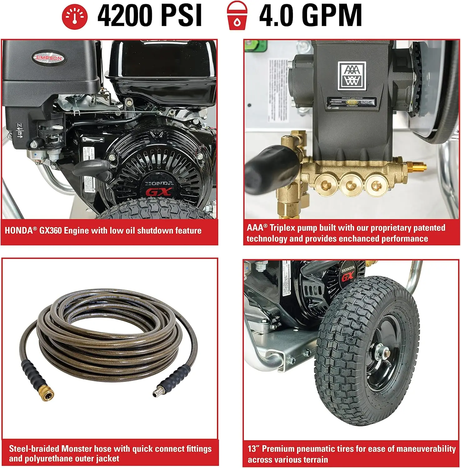 Cleaning ALWB60827 Water Blaster Series 4200 PSI Gas Pressure Washer4.0 GPM, Honda Engine