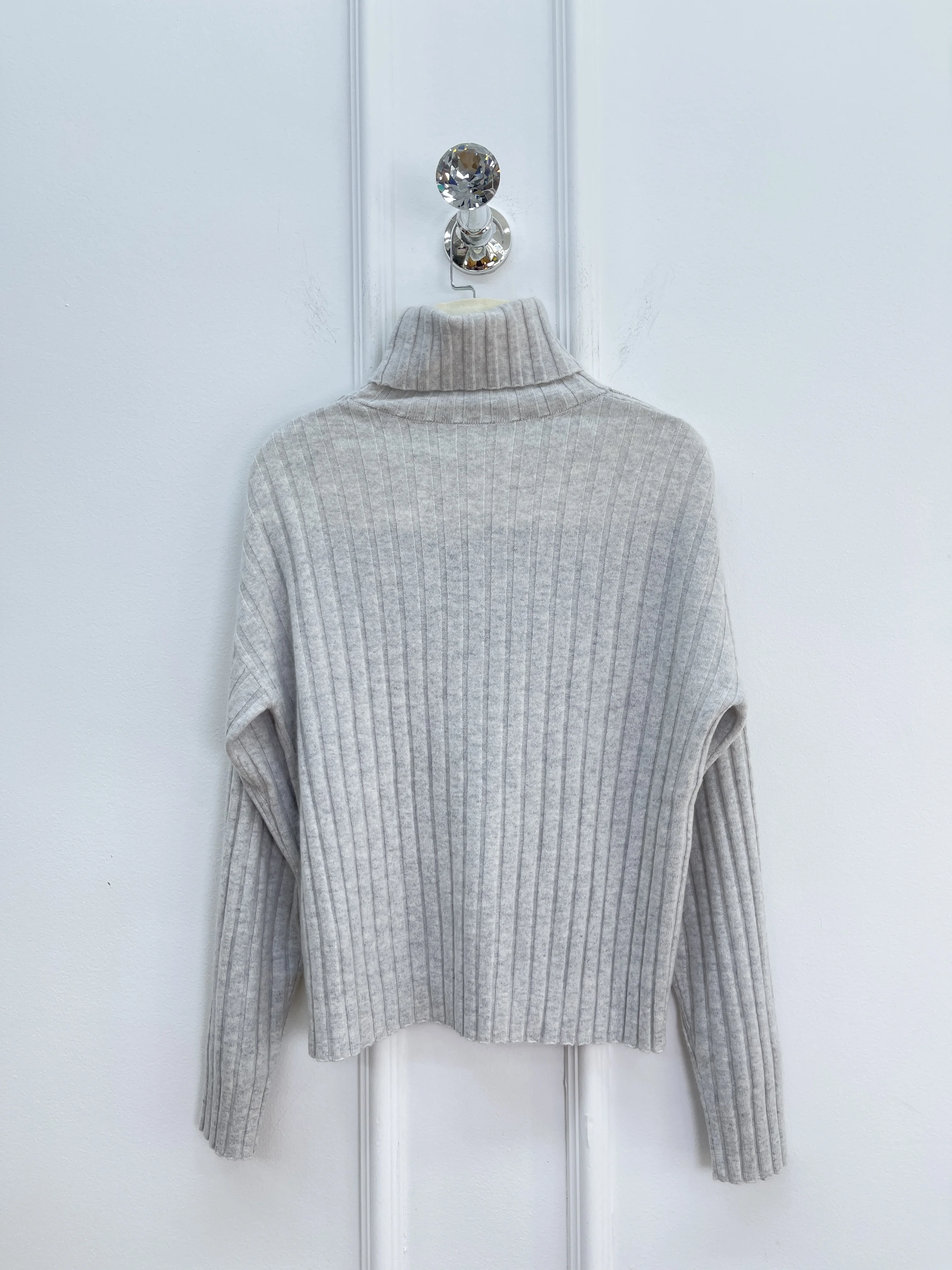 

Осень/зима 2025: кашемировый свитер в рубчик с высоким воротом, пуловер с высоким воротником, теплый, универсальный базовый слой