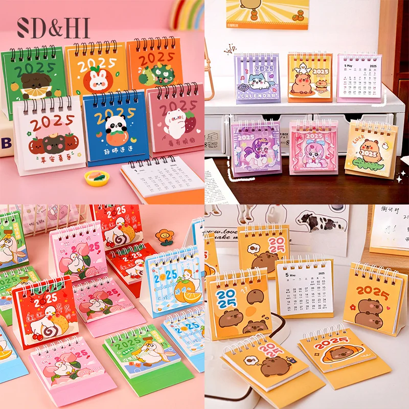 Cute Cartoon Desk Calendar, Creative Office Desktop Calendar, Dual Daily Mini Memo, Learning Planner, Fofo, 2025