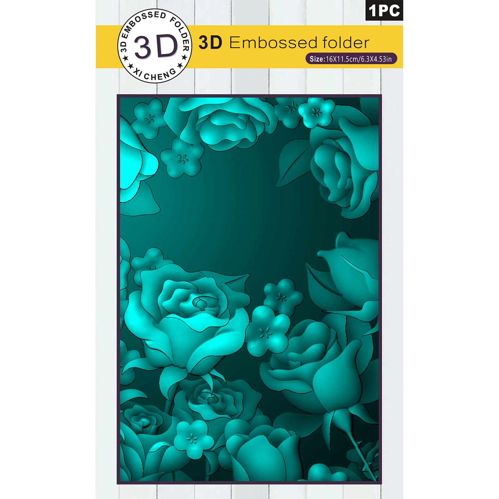 3D-geprägter Ordner – Elementdesign „Green Rose Lace in Time“ als Thema, langlebiger Kunststoff, DIY-Kunsthandwerk und Sammelalben, einfach zu