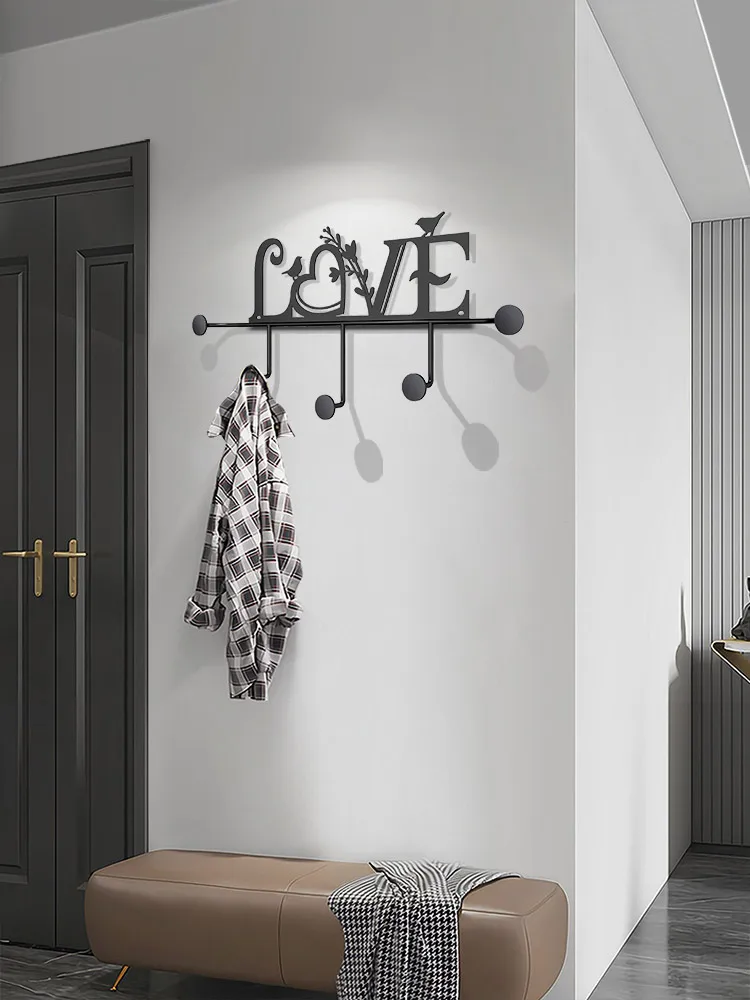 Non-perforated hangers, wall-hung wall-mounted doors, light luxury hooks, entrance cloats, wall-style clothes hooks