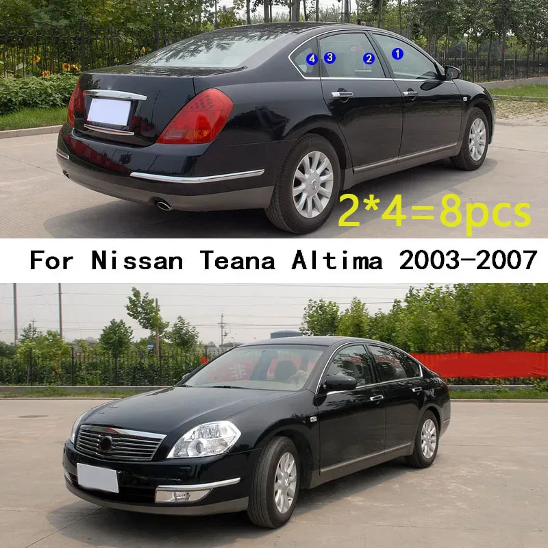 Car PC Material Pillar Post Cover For Nissan Teana Altima 2003 2004 2005 2006 2007 Door Trim Window Molding Stickers Accessories