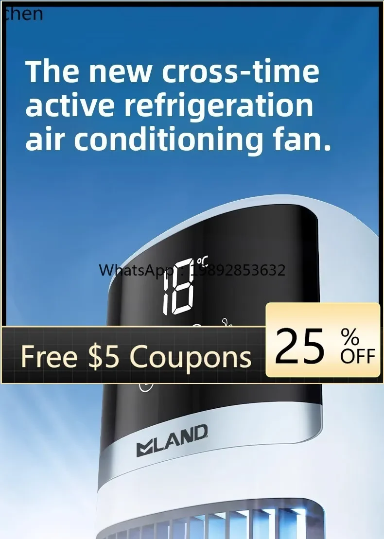 cc25 Air Conditioning Fan Refrigeration Household Silent Movable Floor Air Conditioning Electric Fan Bedroom Small Air Cooler