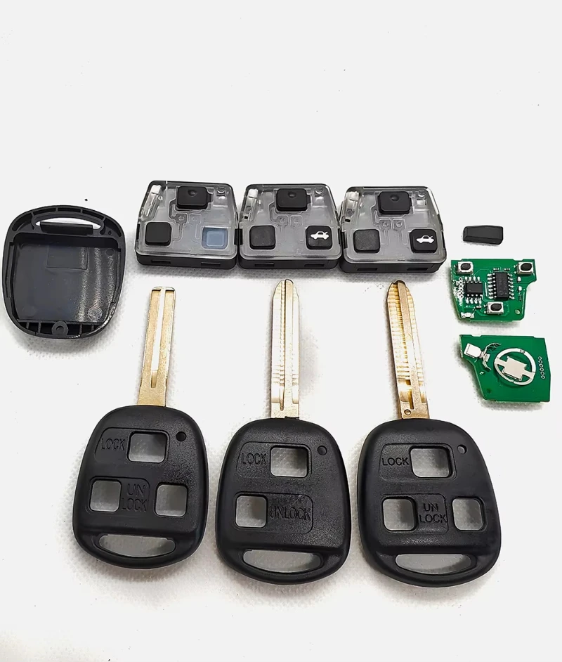 JsHonYu 50171 433MHz 4D67 4D68 Chip 2 3 Button Remote Car Key Fob for Toyota Prado 120 RAV4 Kluger Land Cruiser 100