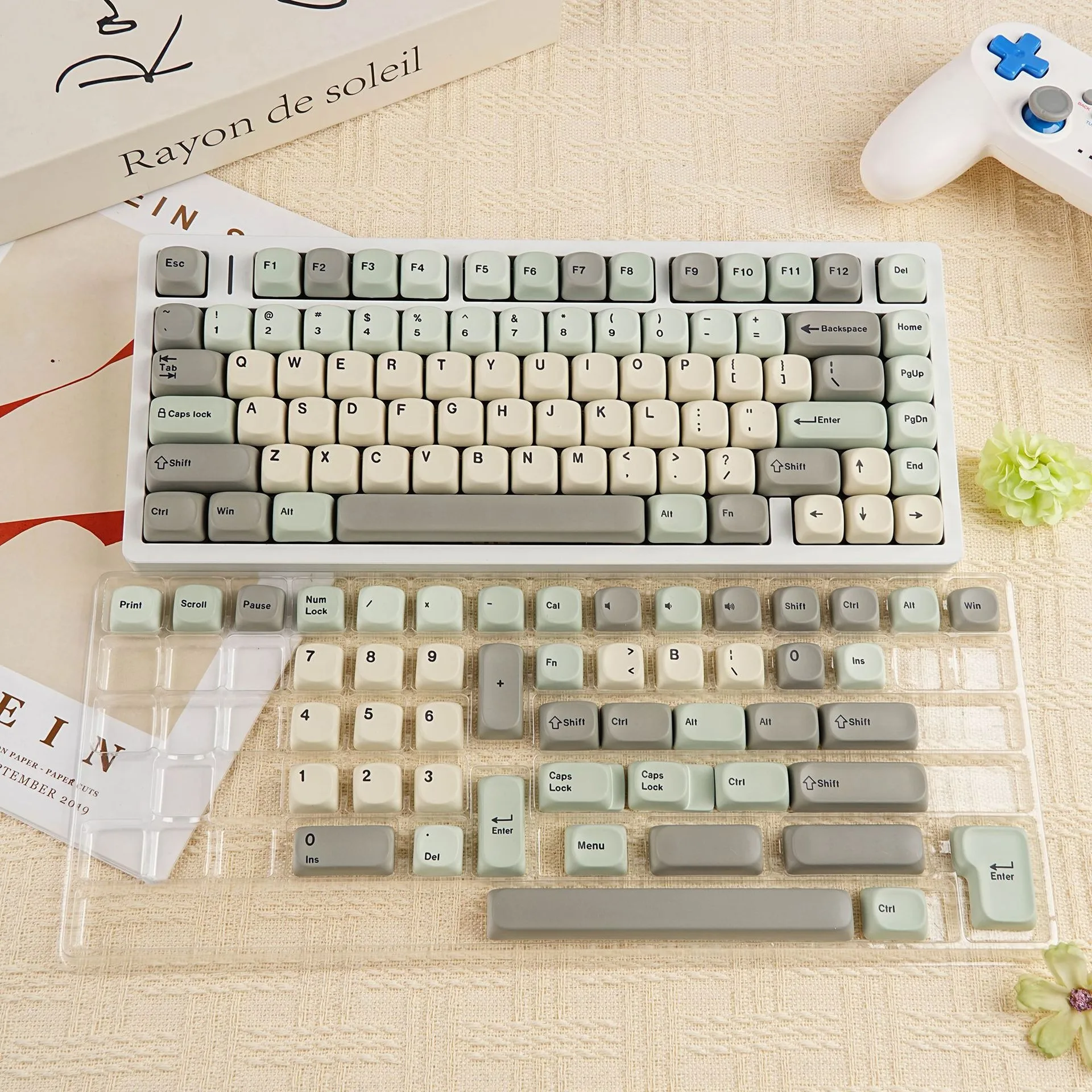 MOA Profile PBT Mechanical Keyboard Keycaps Russian Spanish French German Abnt2 Korean UK Arabic Japanese ISO Enter 7U Keycap