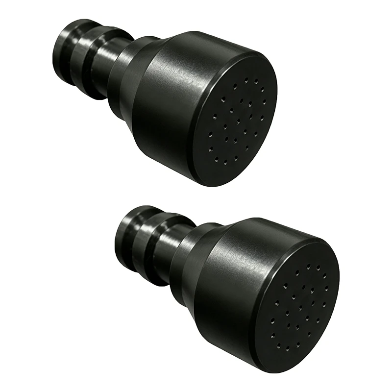 2Pcs Multifunctional 3D‑Printed Black Hose Nozzle Stable Inner Passage for Garden Watering Car Washing Yard Use