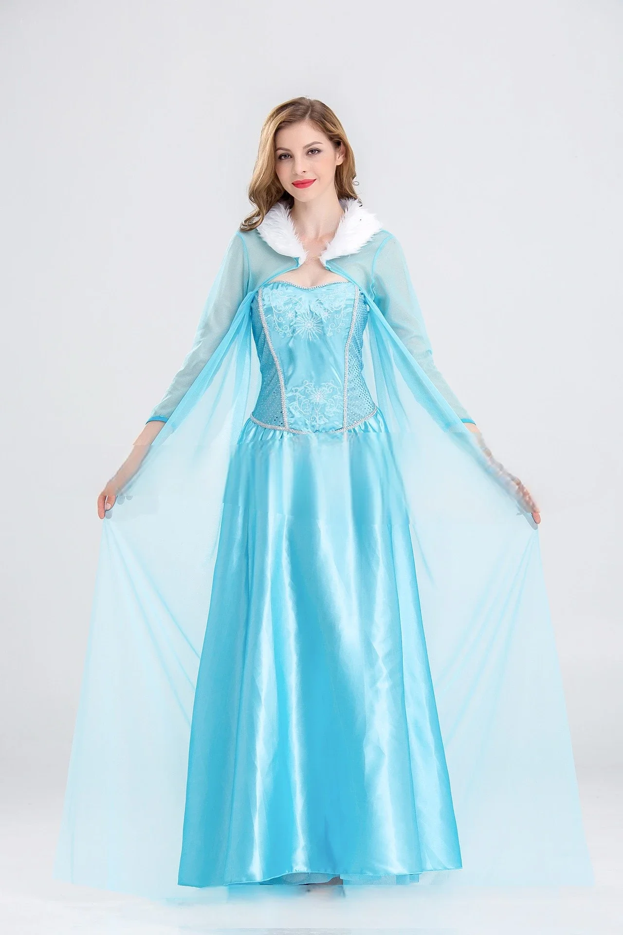 ملابس المحكمة الأوروبية والأمريكية للهالوين، ورومانسية الجليد والثلج، وحفلة مسرح الأميرة إلسا للبالغين