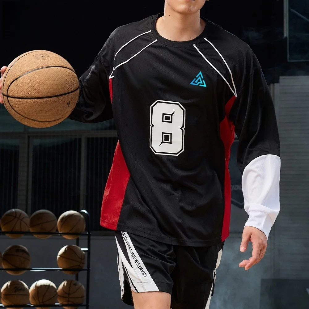 

Long Sleeved Shirt Suitable for Basketball, Outdoor Running, Breathable, Quick Drying, Trendy and Fashionable Design