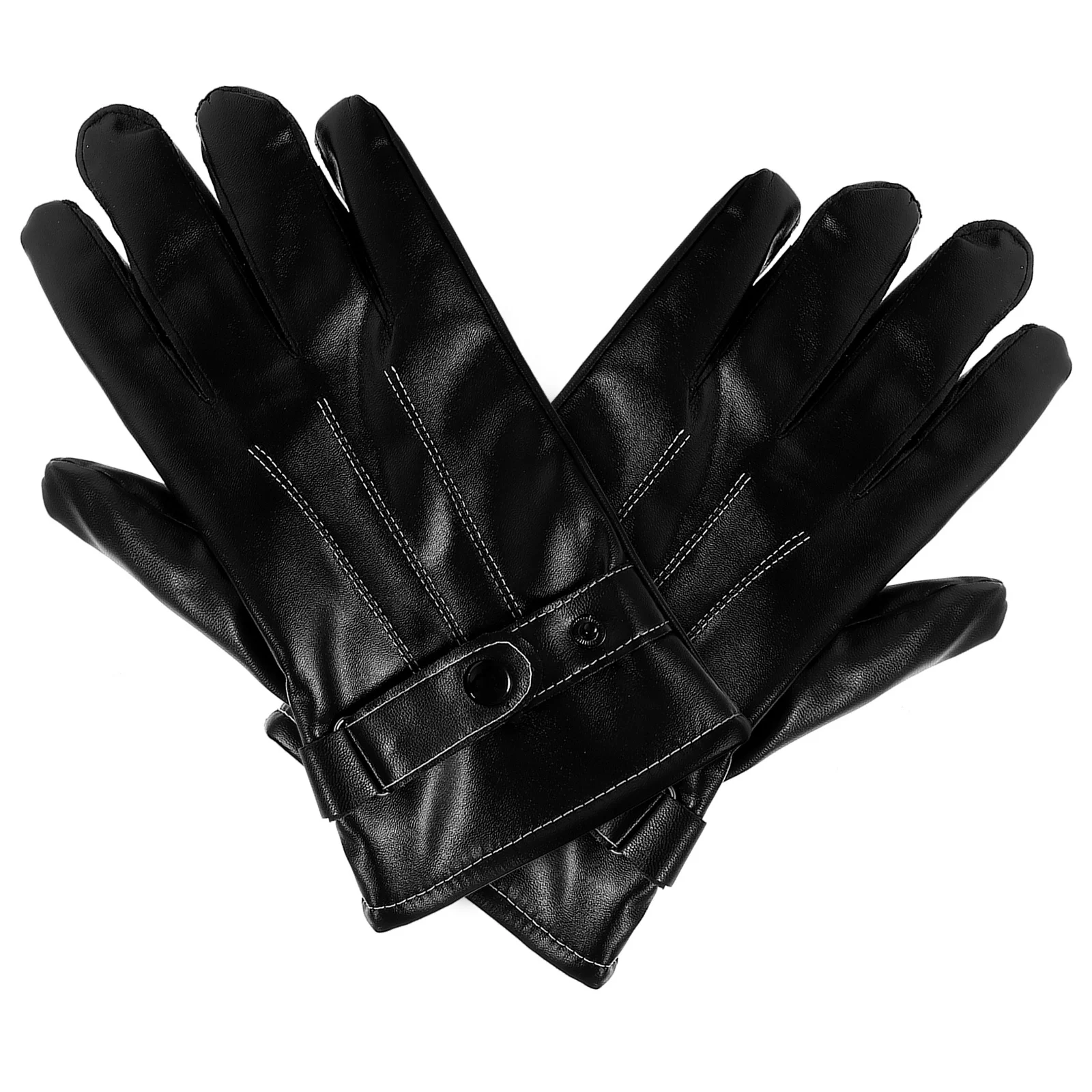 

1Pair Warm PU Gloves Thickened Outdoor Motorcycle Riding Windproof Winter Bike Gloves Windproof Fitness Hand Cover