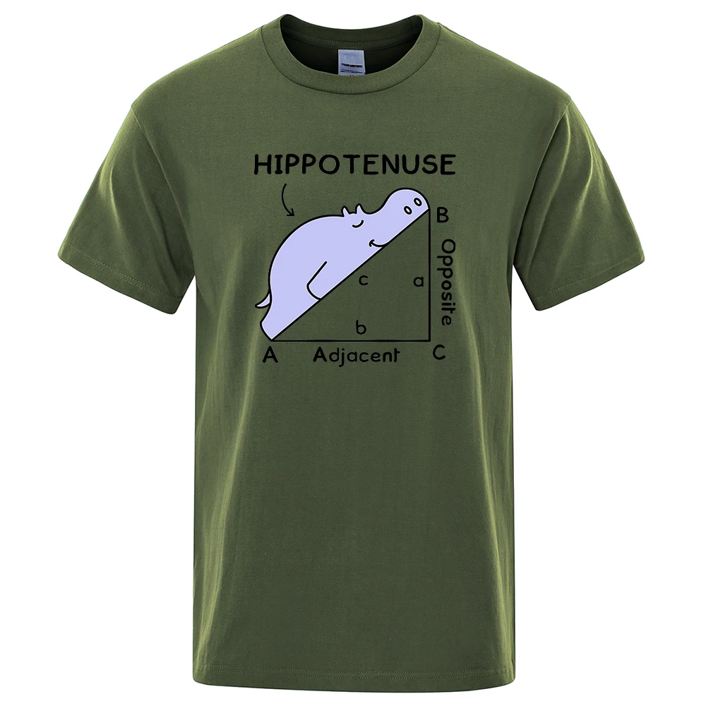 Hippotenuse Opposite Adjacent Funny Printed Men Women T Shirts Trigonometric Functions Cotton Short Sleeve Streetwear T-shirt