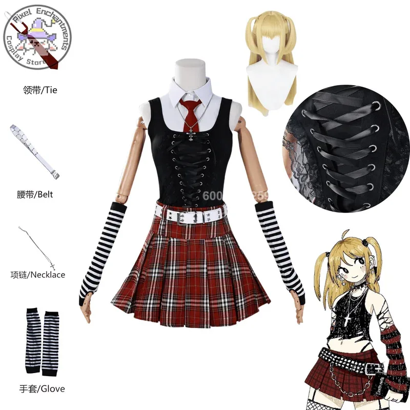 

Манга Миса Амане Косплей Новое поступление Костюм Аниме Красная клетчатая юбка JK MisaMisa Платье для ролевых игр для женщин и взрослых Comic Con Party