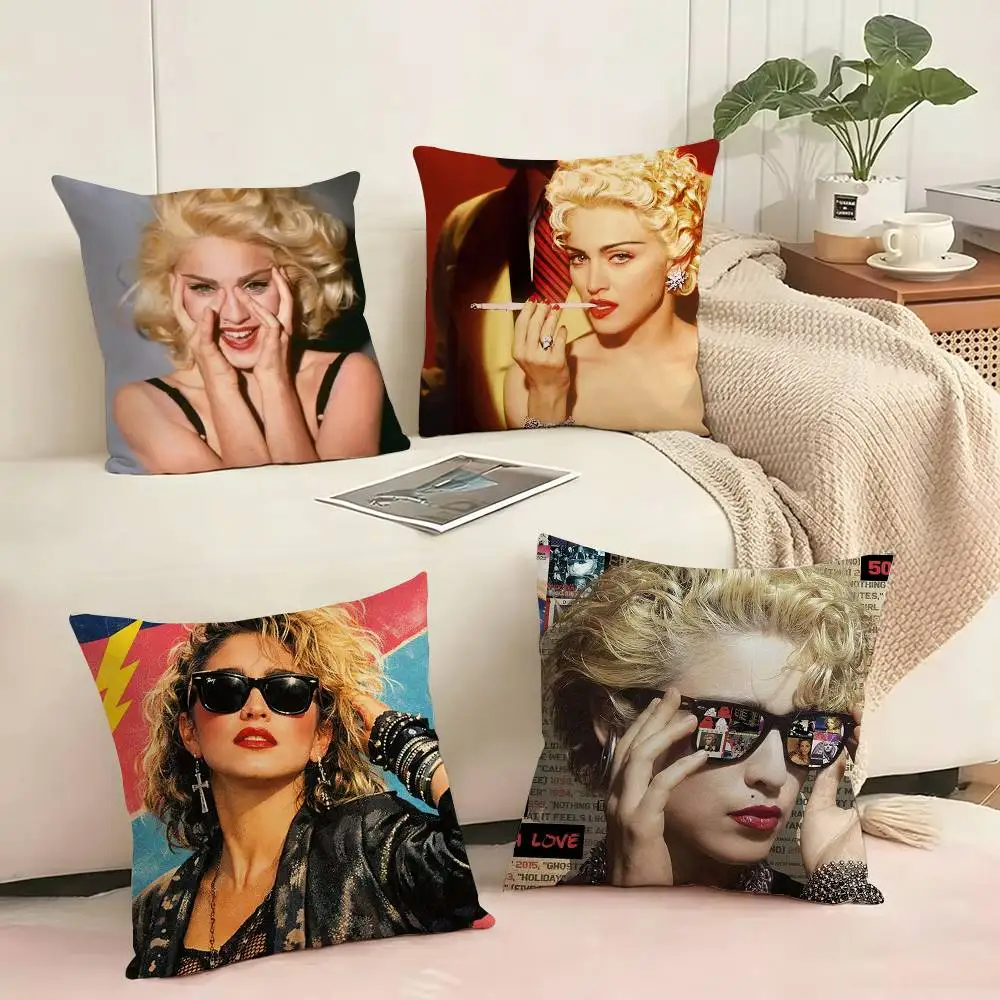 Capa de almofada quadrada dupla face Y2K Pop diva Madonna, capa de almofada para sofá, quarto, cama, presente