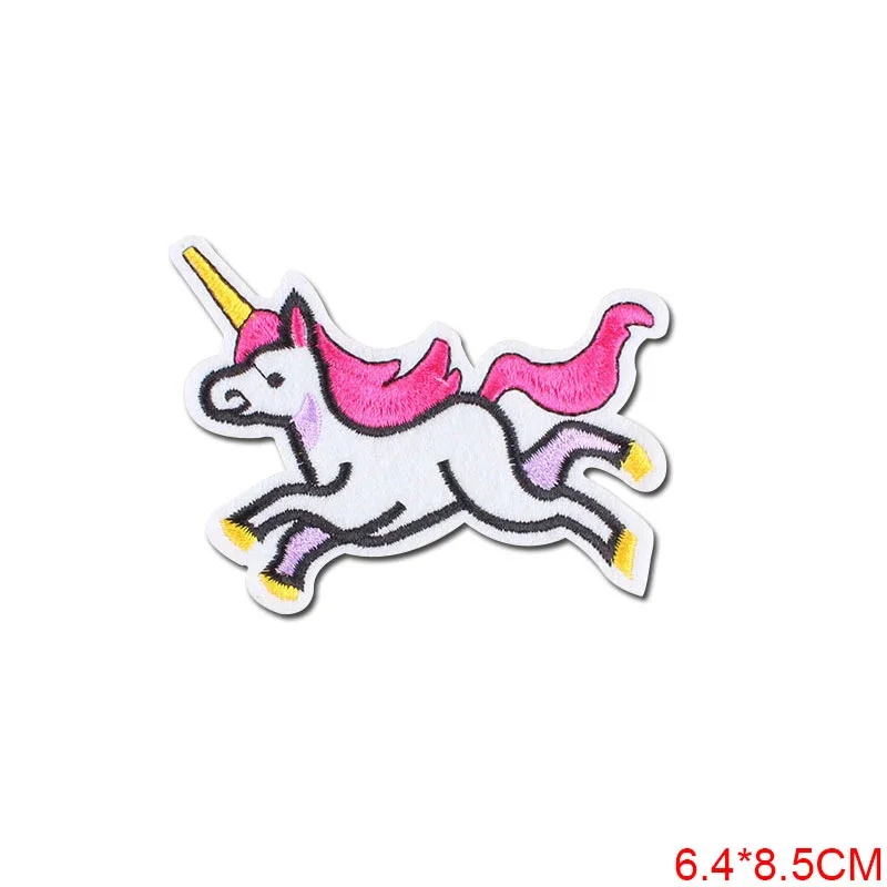 Cartoon Unicorn Patches Flower Stickers Diy Iron on Clothes Heat Transfer Applique Embroidered Patch Applications Cloth Fabric H