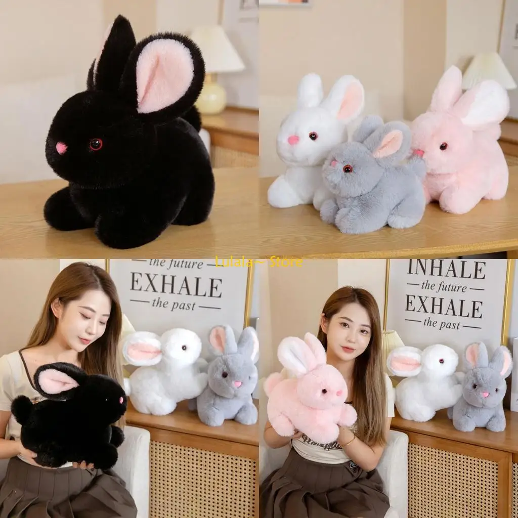 

Y4QA Мягкая плюшевая кукла, имитация кролика, удобная кукла-кролик, игрушка для раннего образования, домашний декор