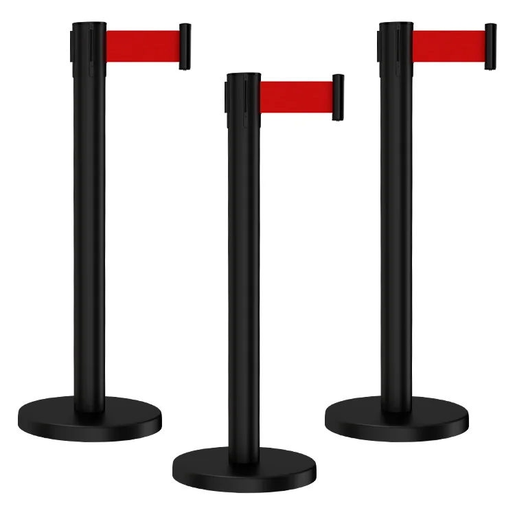 【Professional Use】Best Price Stainless Steel High Durable Airport Stanchions Retractable Belt Crowd Control Queue Line Barrier P