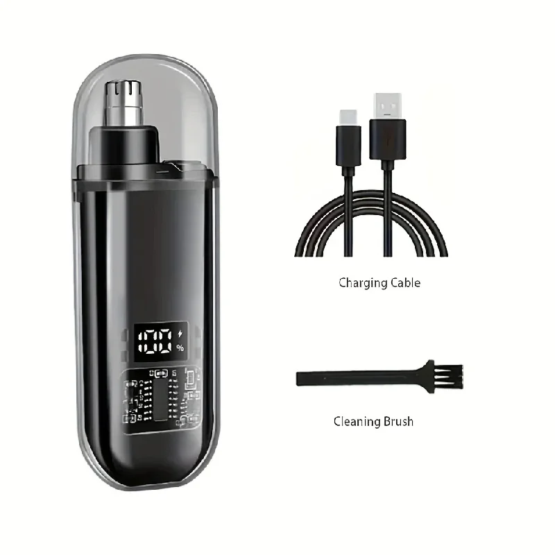 USB-Aufladbarer Nasen- und Ohrenhaarschneider für Männer, Mini Kompakter Tragbarer Elektrischer Nasenhaarschneider, Schnellaufladbar, Waschbarer Trimmer H – Detail 6