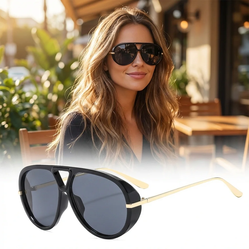 

Модные солнцезащитные очки INS с большой оправой для женщин, UV400, стильные, увеличенные, в форме лягушки