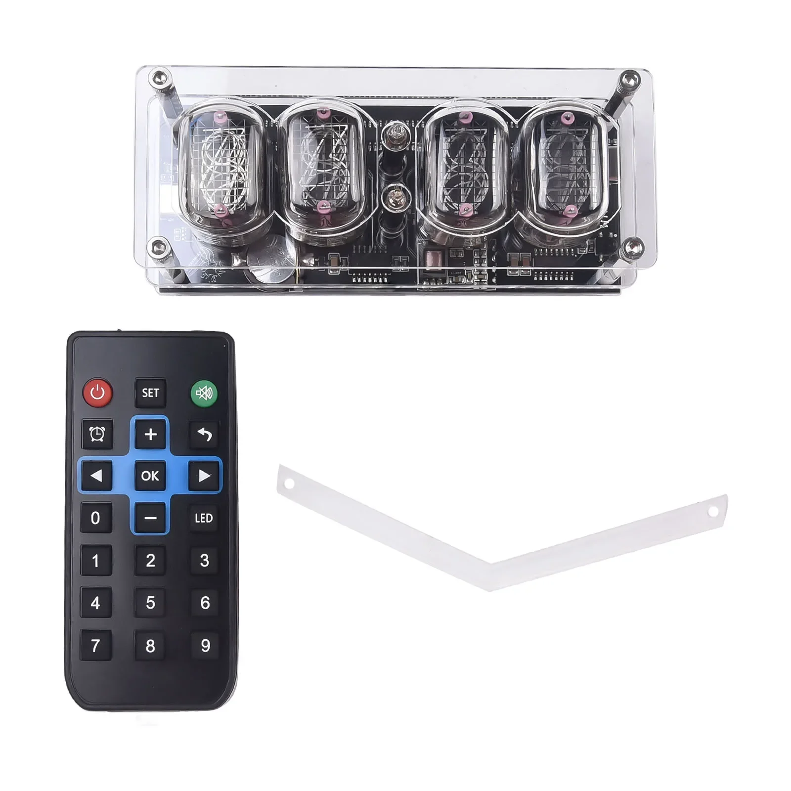 

IN-12 Glow Tube Nixie Clock Fluorescent 225 Colors Light Display Time Date With Tube Remote Control DC 5V USB-C Interface